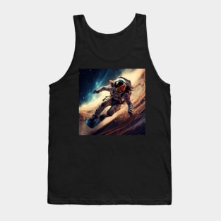 woman astronaut racing in extreme sport cosmic punk space Tank Top